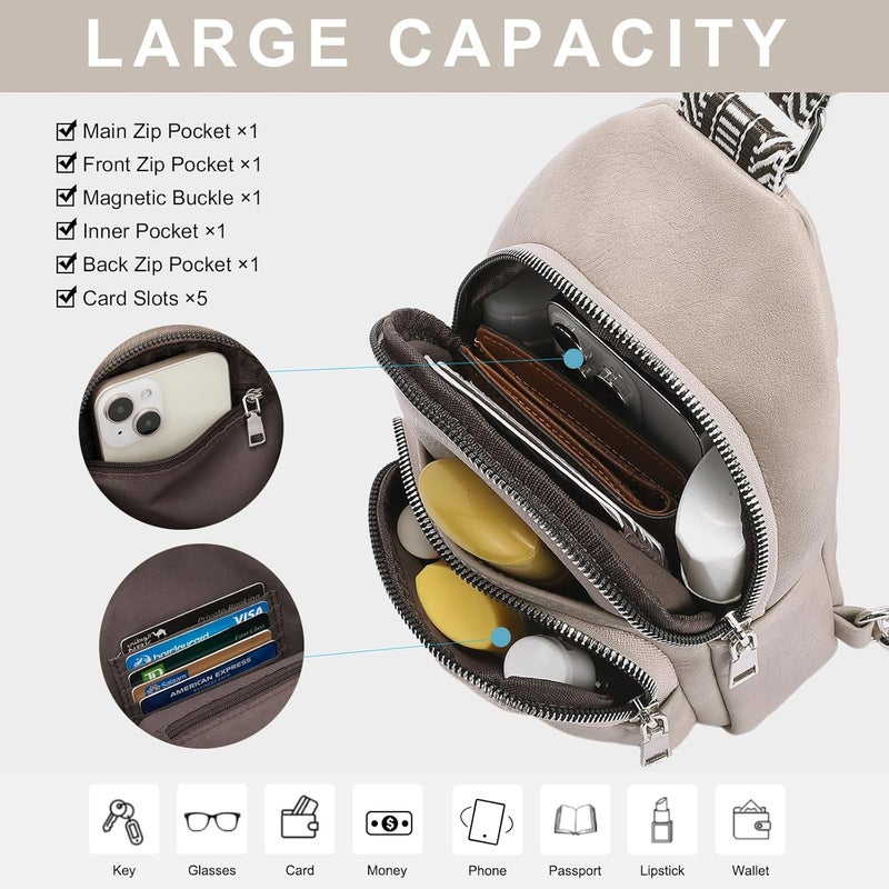 CLUCI Small Sling Bag for Women, Vegan Leather Fanny Pack Crossbody Bags for Women, Unique Birthday Gifts - Image 4